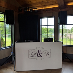 Custom Monogram on White DJ- booth -Seven-Vines-Vineyard