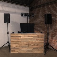 Stacked  Wood  DJ booth at Paikka