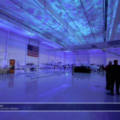 Wedding led uplighting at Flying Cloud Airport 2