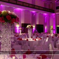 Wedding led uplighting at Great Hall 03