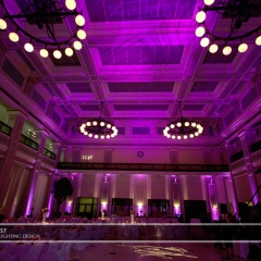 Wedding led uplighting at Great Hall 07