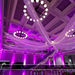 Wedding led uplighting at Great Hall 22