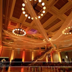 Wedding led uplighting at Great Hall 26