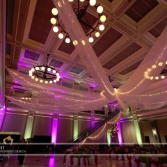 Wedding led uplighting at Great Hall 32