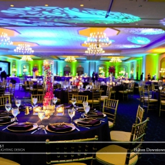 Wedding led uplighting at Hilton  5