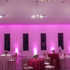 Pink uplighting at Hutton House for private party