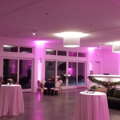 Pink uplighting at Hutton House