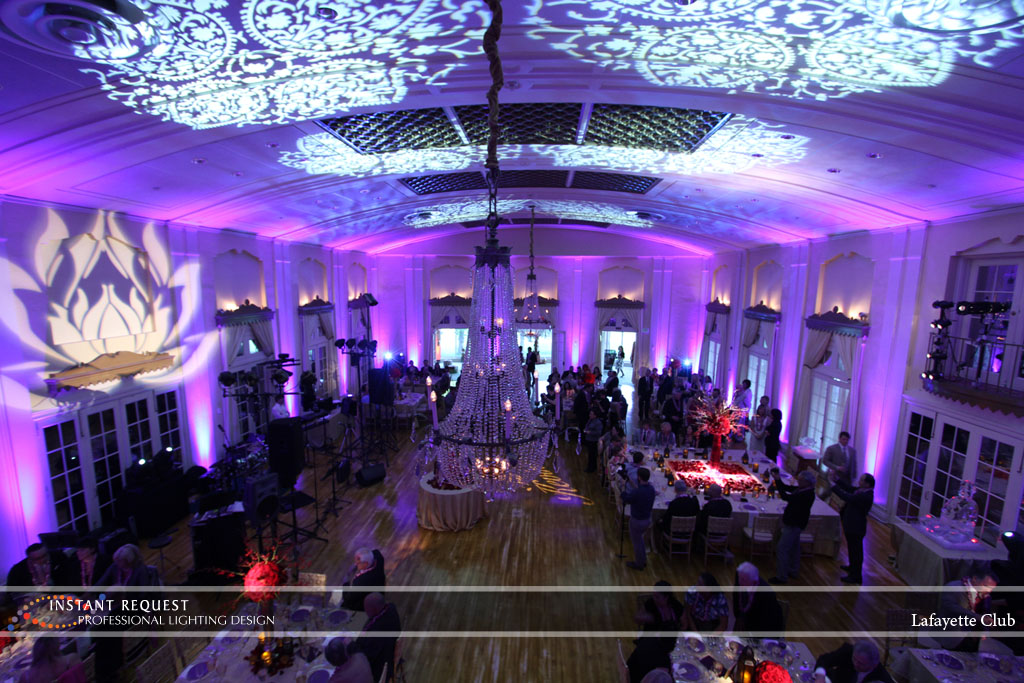 Wedding led uplighting at Lafayette Club 16