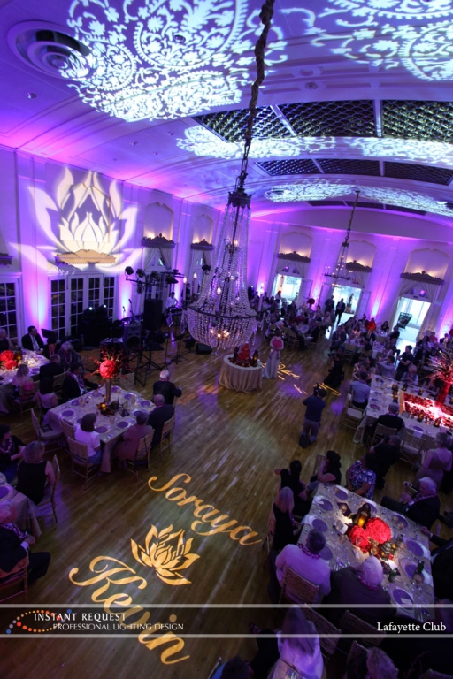 Wedding led uplighting at Lafayette Club 19