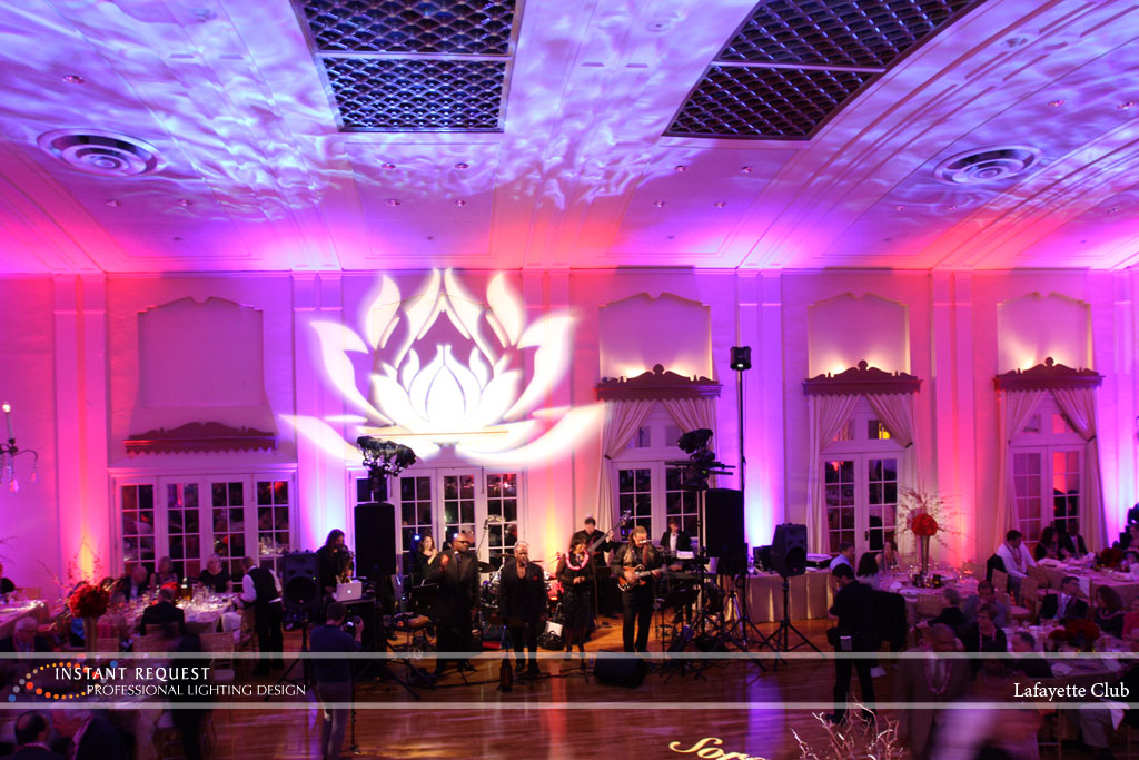 Wedding led uplighting at Lafayette Club 25