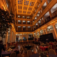 Landmark Center Amber wedding lighting by Instant Request