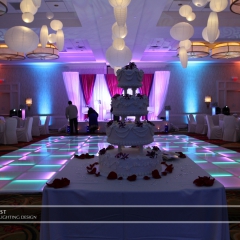 Wedding led uplighting at Marriott 8