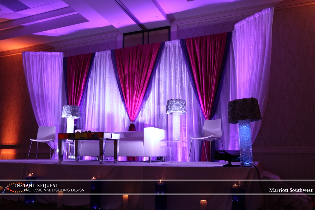 Wedding led uplighting at Marriott 10