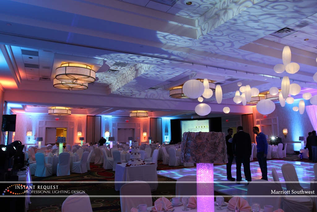 Wedding led uplighting at Marriott  6