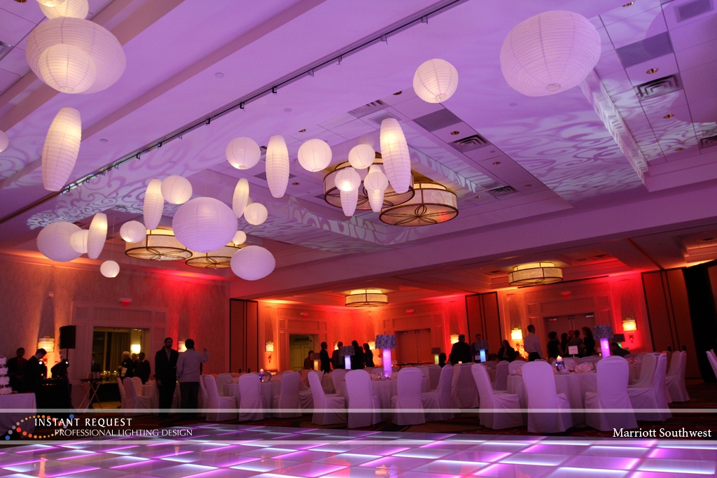 Wedding led uplighting at Marriott 7