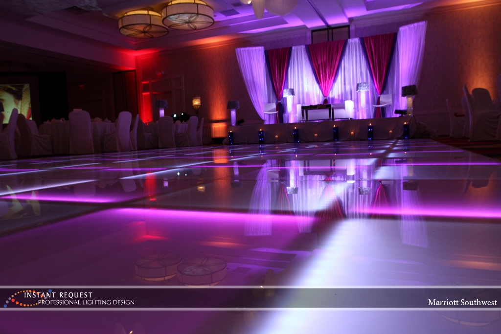 Wedding led uplighting at Marriott 9