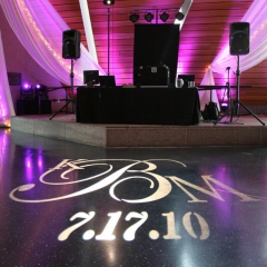 Mn History Center monogram on Black dance floor