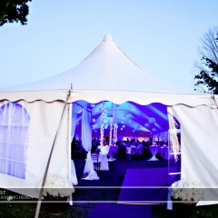 Wedding led uplighting at Tent 7